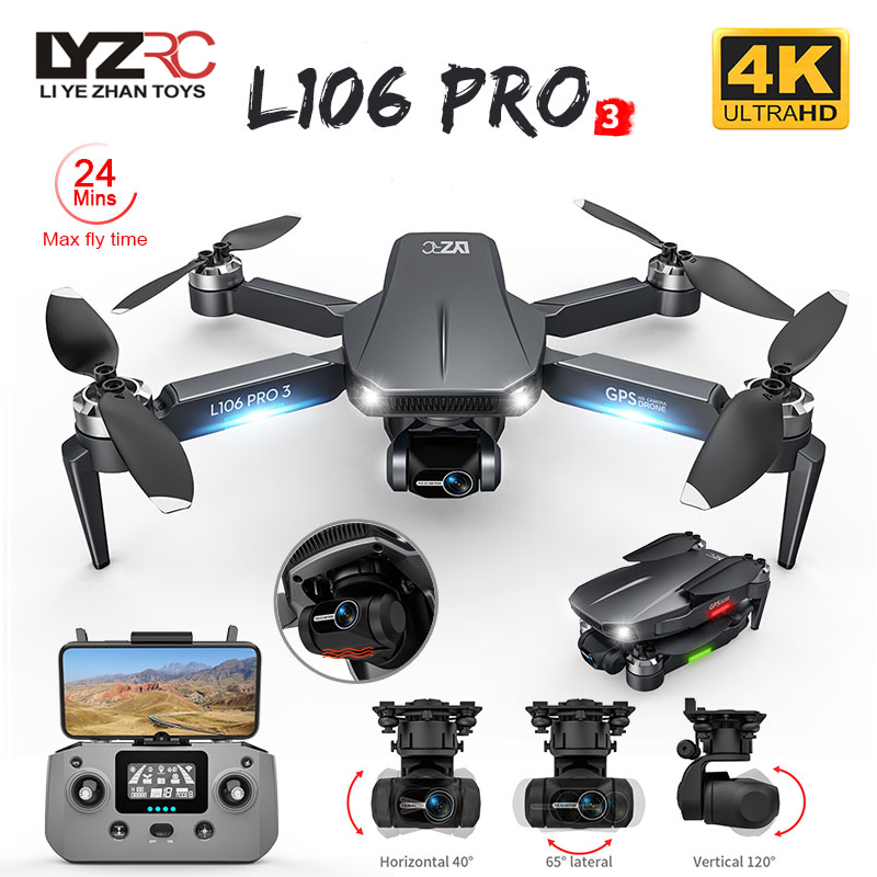 FPV 접이식 GPS RC 쿼드콥터, L106 프로 3 - Drone Gimbal 2 Axis 리뷰 및 가격